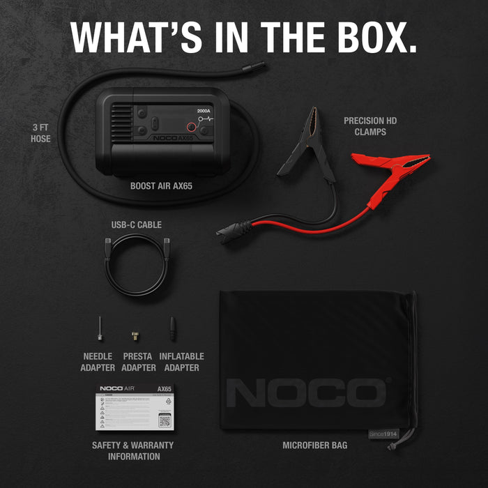 AX65 2000A Boost Air Jump Starter and 67LPM 100PSI Air Compressor
