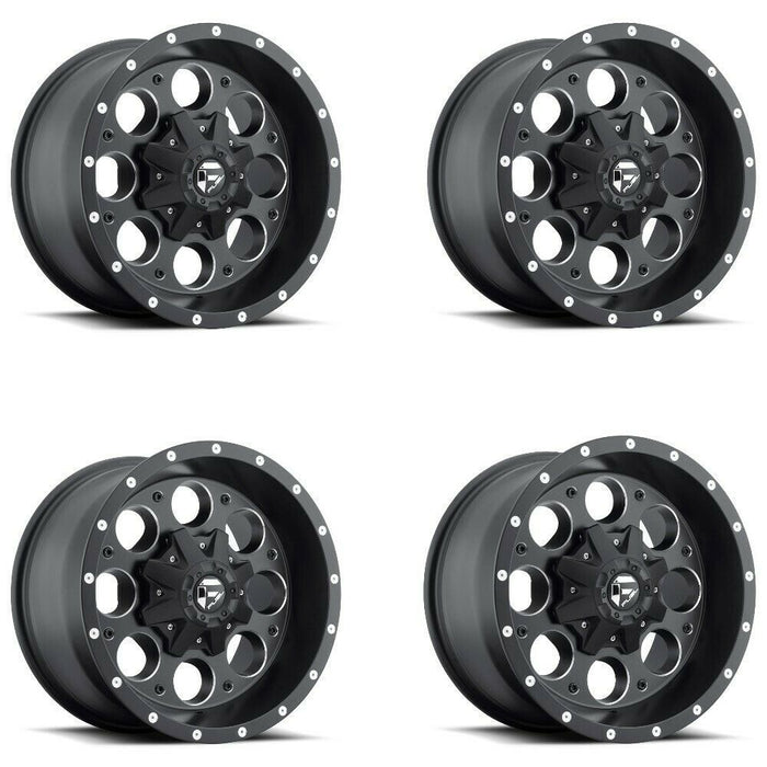 (Set of 4 )Fuel Off-Road REVOLVER 15X10  Black with Machined Accents