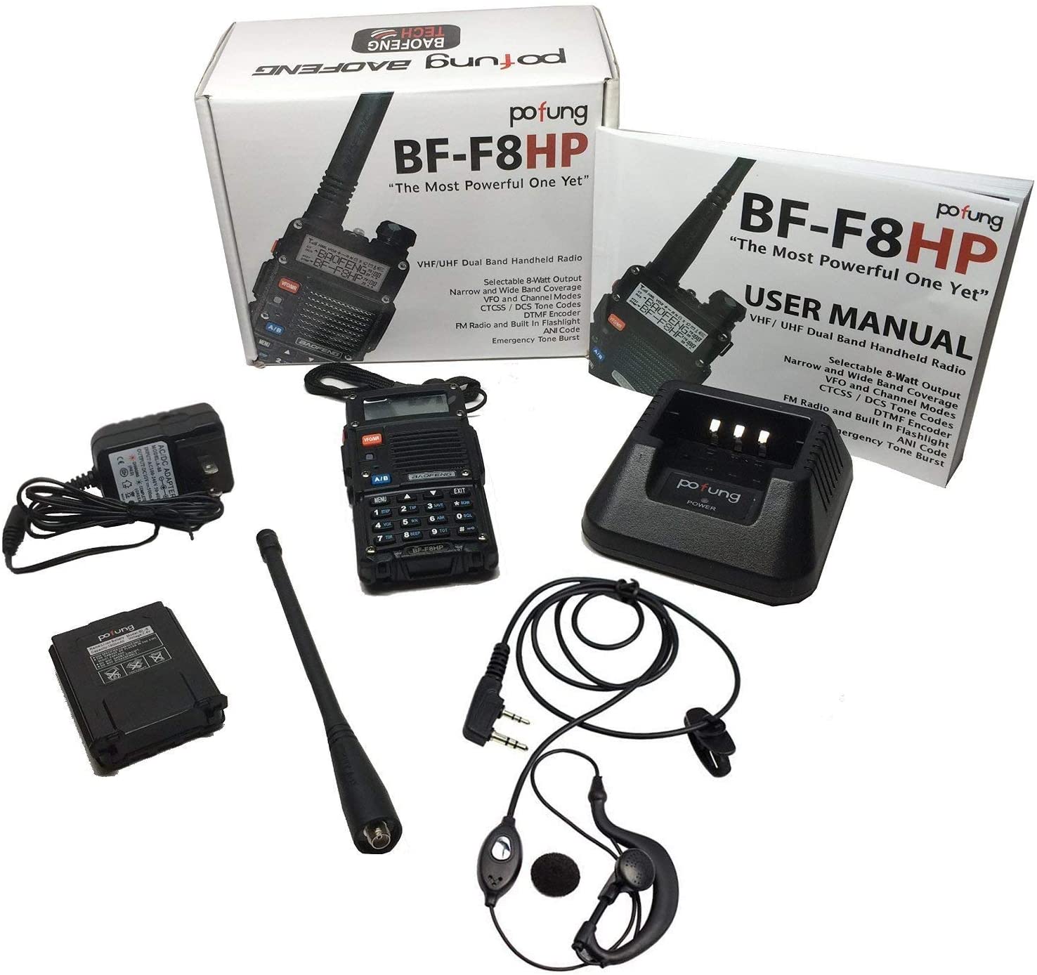BaoFeng BF-F8HP (UV-5R 3rd Gen) 8-Watt Dual Band Two-Way Radio