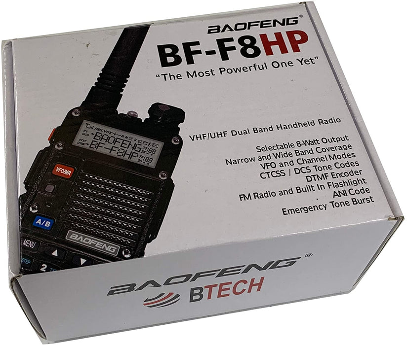 BaoFeng BF-F8HP (UV-5R 3rd Gen) 8-Watt Dual Band Two-Way Radio (136-174MHz  VHF  400-520MHz UHF) Includes Full Kit with Large Battery in Yuma USA.  Racing UTV Parts  Accessories