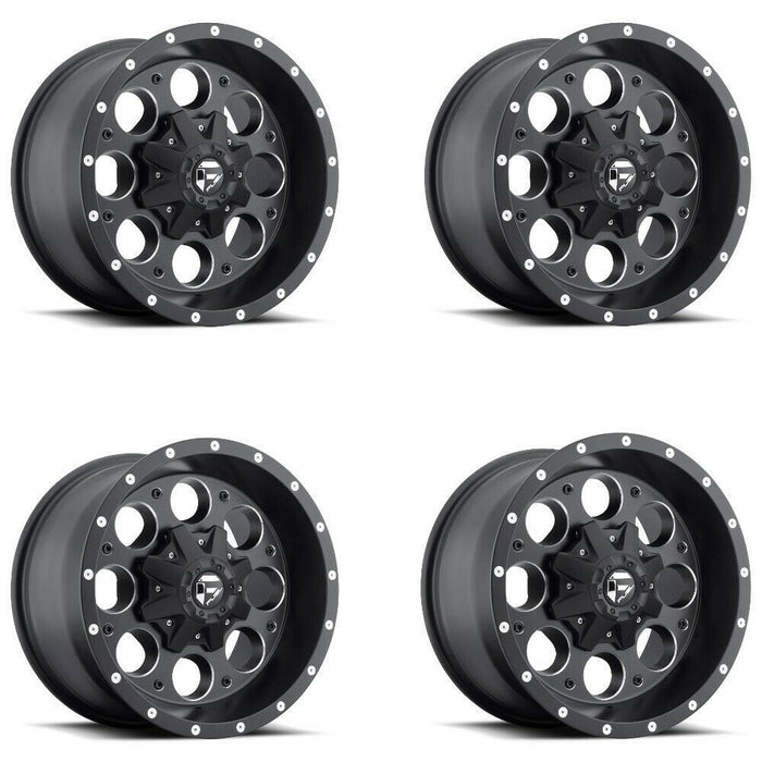 (Set of 4 )Fuel Off-Road REVOLVER 15X10  Black with Machined Accents