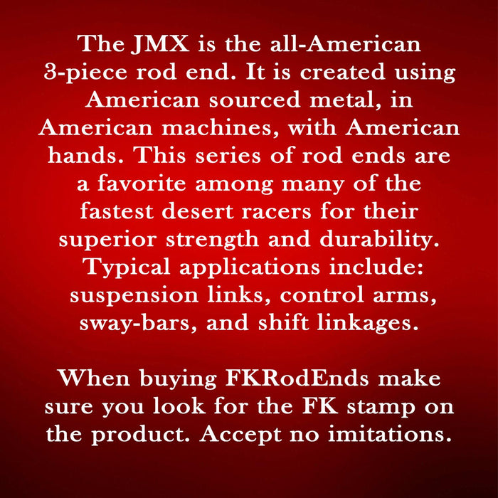 FK Bearings (JMXL10T) 5/8 x 5/8-18 Left Hand Male Rod End with Teflon Liner